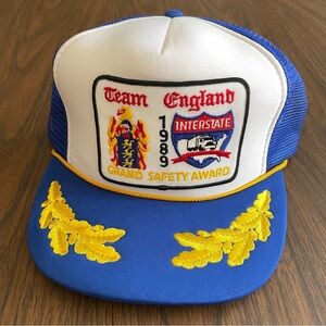 New Vintage England Trucking Mesh Rope Trucker Snapback Hat Cap